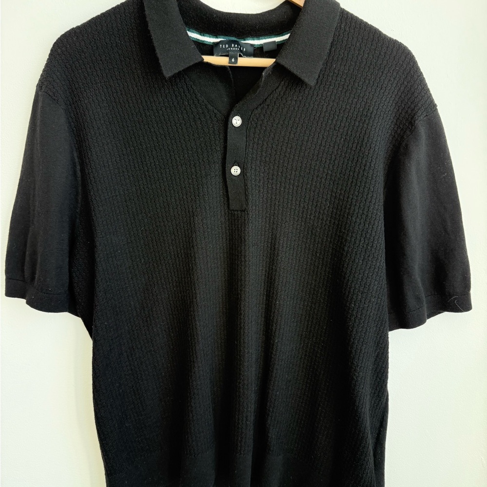 Ted Baker London Textured Knit Polo - Men’s Size 6 (Large)